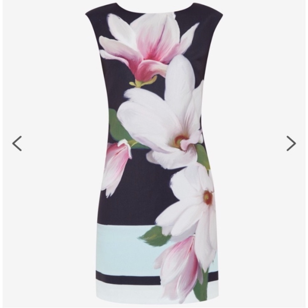 Ted Baker Pink, Navy and White Floral Sheath